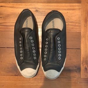 Black leather converse